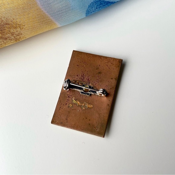 Vintage abstract enamel on copper brooch - Picture 3 of 5